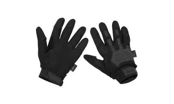 Black action tactical gloves