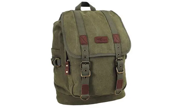 Green vintage canvas backpack