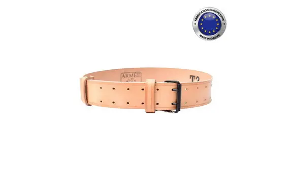 Mod.45 leather belt in tawny leather