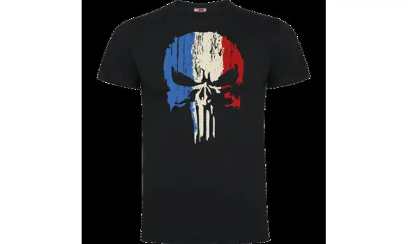Tee shirt Punisher Bleu blanc Rouge